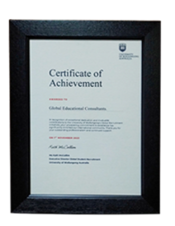 Certificate For Exceptional Dedication And Invaluable Contributions 2023 University Of Wollongong